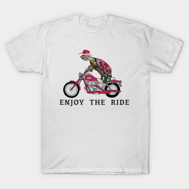 Turtle Love, Cowgirl Turtle, Enjoy the Ride, Motorcycle, Love, Girl bikers T-Shirt by cfmacomber